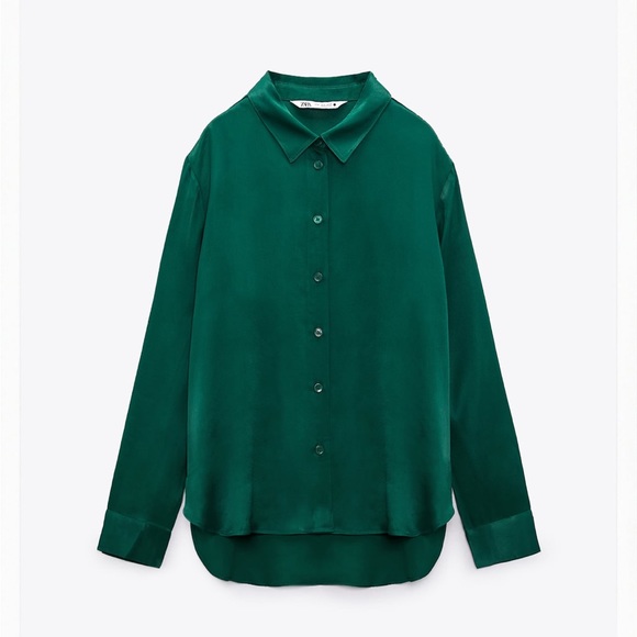 Zara Tops - Satin shirt from Zara. Size S. Worn ONCE. Still brand new.